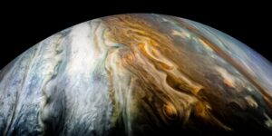 jupiter viewed from juno spacecraft